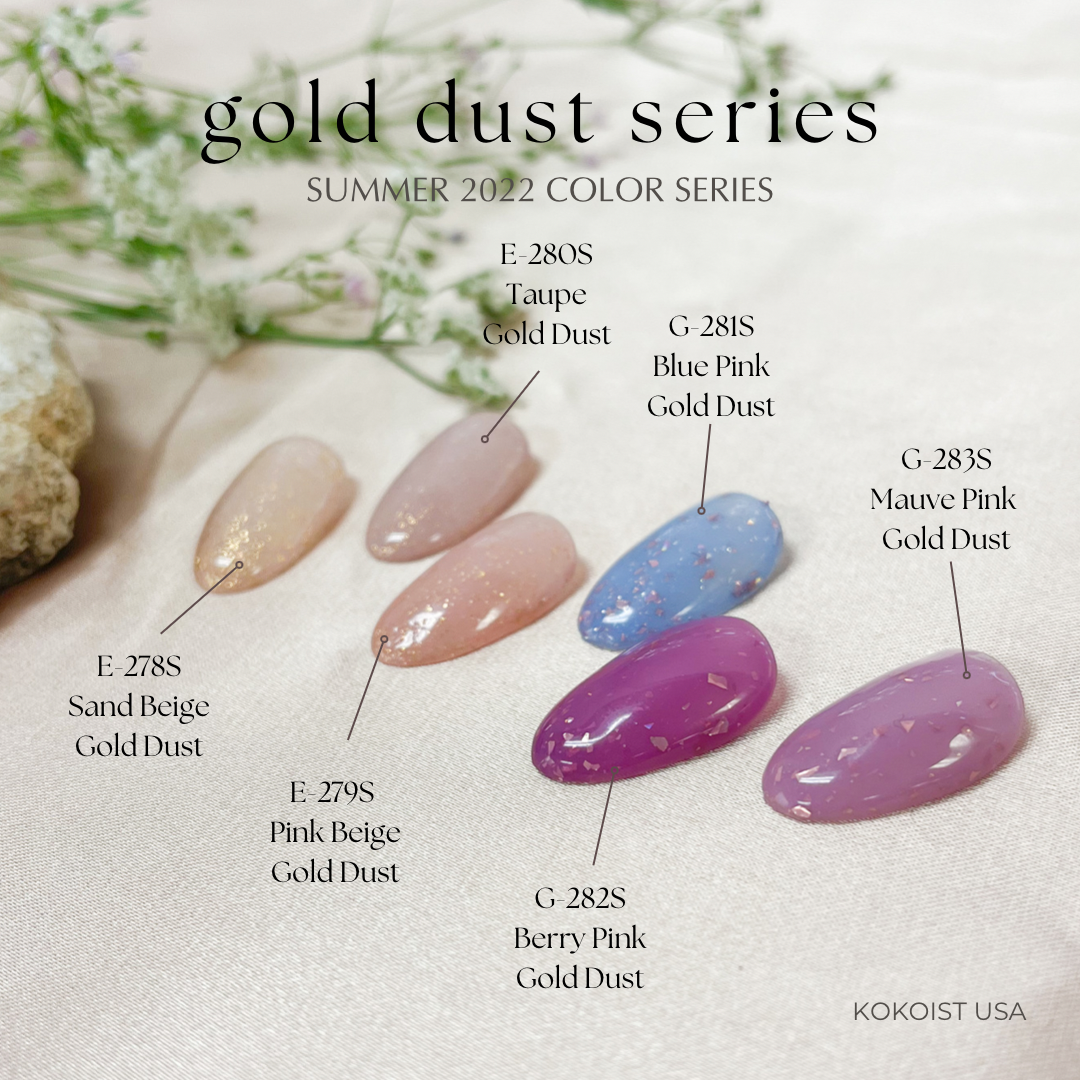 Kokoist Gold Dust color collection featuring shimmering metallic accents